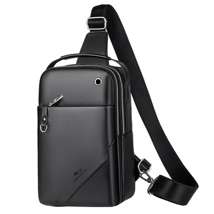 男士胸包ipad电脑包男包单肩斜挎包包休闲二层牛皮胸前包平板背包