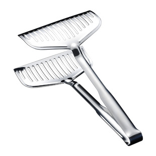 西纹不锈钢煎鱼夹子多功能翻鱼铲子煎炸煎夹铲大号牛排煎铲食品夹