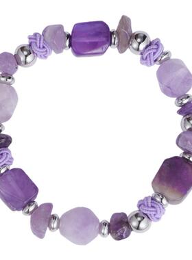 简约百搭紫色天然石轻奢手链