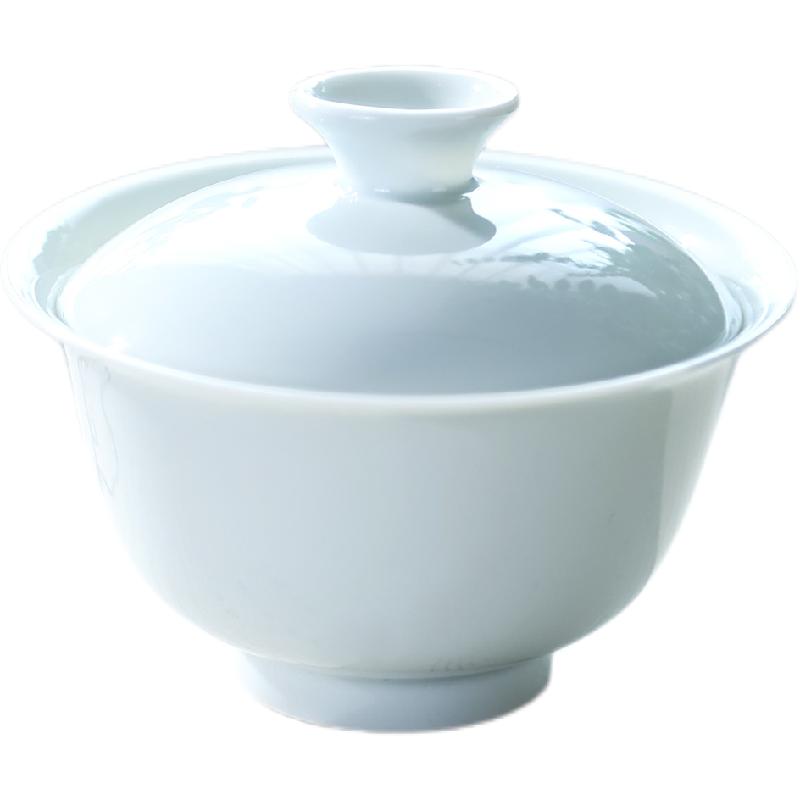 翰文堂7501小元宝薄胎盖碗景德镇纯手工大撇口不烫手泡茶器茶具