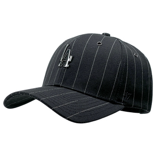 47brand黑色条纹帽子男新款金属la防晒遮阳硬顶棒球帽ny鸭舌帽女