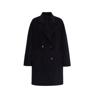 【商场同款】AUM噢姆2025年冬季新款羊驼毛混纺双面呢中长款大衣