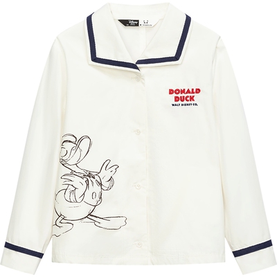 播童趣正肩单排扣刺绣衬衫