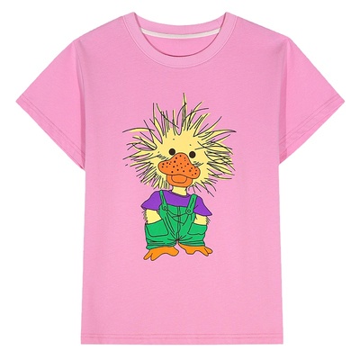 落落狷介粉色短袖T恤女