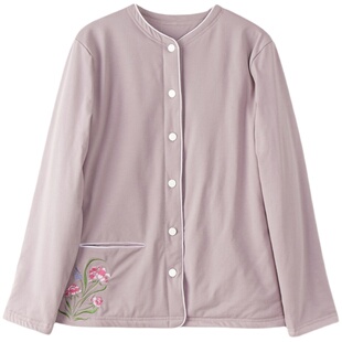 桑蚕丝小棉袄女保暖棉服内胆中老年妈妈冬装内穿刺绣手工蚕丝棉衣