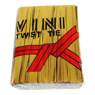 金色扎带捆扎线金银扎线铁丝封口绳面包食品包装礼品袋封口扎丝绳