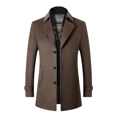 双面羊毛呢大衣男冬季中长款翻领