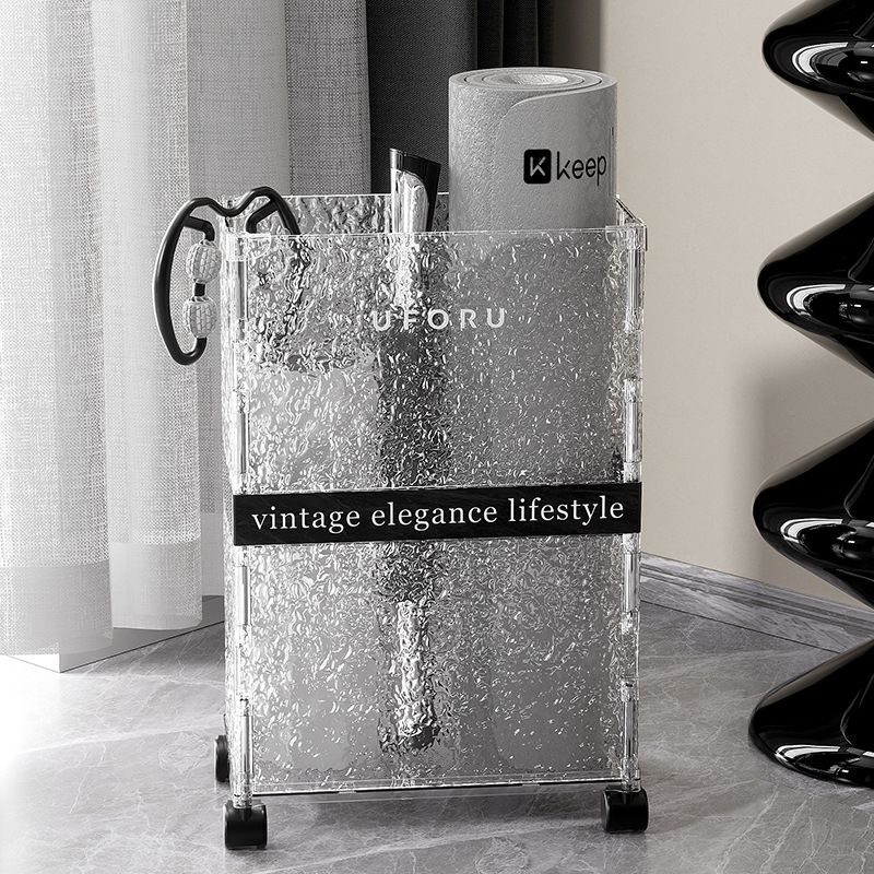 瑜伽垫收纳置物架带轮颜奢值收纳轻高客厅风大容量筐家用健身器材