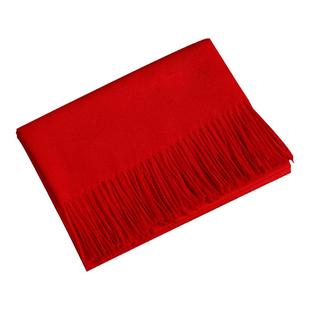 羊绒大红色围巾女秋冬季中国红定制logo庆典年会本命年长披肩两用