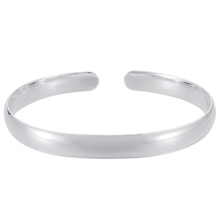 香港正生9999足银手镯女光面开口实心简约泥鳅背纯银镯子送长辈礼