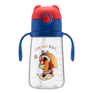 杯具熊大圣学饮杯儿童吸管杯带刻度防漏防呛婴儿宝宝夏季喝水杯子