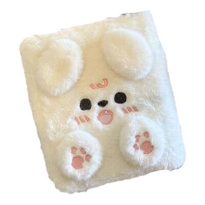 毛茸茸可爱小狗毛绒卡册A6活页6孔四宫格拍立得相册追星小卡收纳