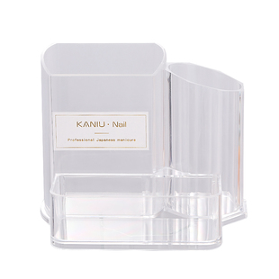 日式多功能打磨机收纳盒新美甲工具透明亚克力桌面分格整理收纳盒