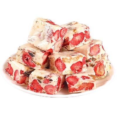 胖草莓羊奶芙旗舰店雪花酥东莱独立小包装拉丝长条零食品小吃糕点