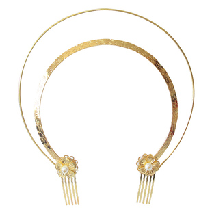 唐风敦煌飞天圣母光环楼兰发冠古风汉服光芒头饰供养人金环发饰女