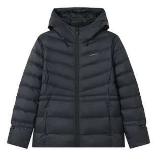 拓路者连帽收腰羽绒服女士冬季保暖防风90鸭绒中长款排骨显瘦外套