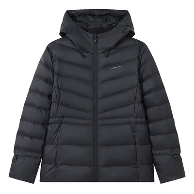 拓路者连帽收腰羽绒服女士冬季保暖防风90鸭绒中长款修身显瘦外套