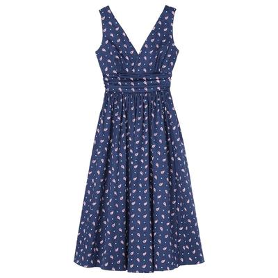 katespade秋日佩斯利V领连衣裙