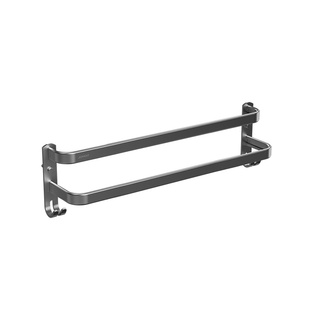 九牧免打孔双杆毛巾架卫生间浴巾架浴室挂架厕所毛巾杆壁挂挂杆