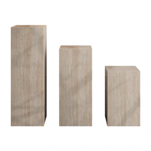 新品岩板花架客厅落地哑光增高玄关装饰摆件大理石底座展示台立柱