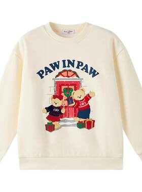 【索罗娜】PawinPaw卡通小熊童装冬季男女童加绒圆领卫衣