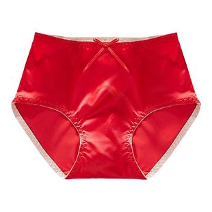 真丝内裤女中高腰纯色蚕丝棉抗菌档丝绸无痕大码三角女士润肤性感
