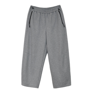 胖mm冬季工装风加绒卫裤木子理想大码女装舒适松紧腰口袋九分裤子