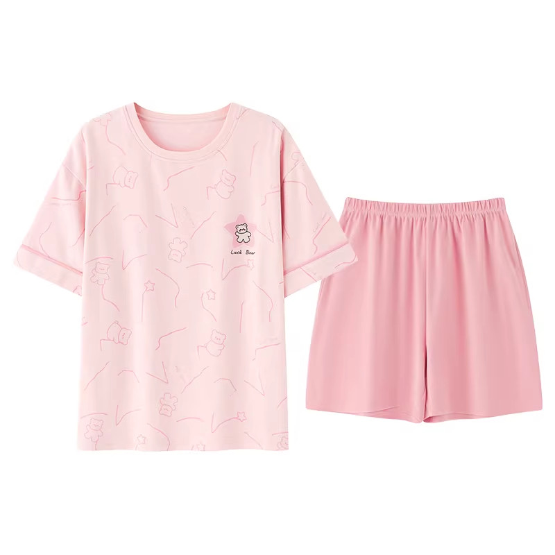 芬腾可安夏季纯棉女睡衣套装