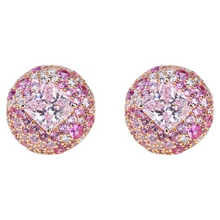 薇拉蒂S925纯银方糖耳钉女款气质奢华耳环高级感小众时尚夸张耳饰