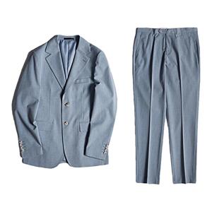 韩版宽领修身春秋聚会蓝色西服