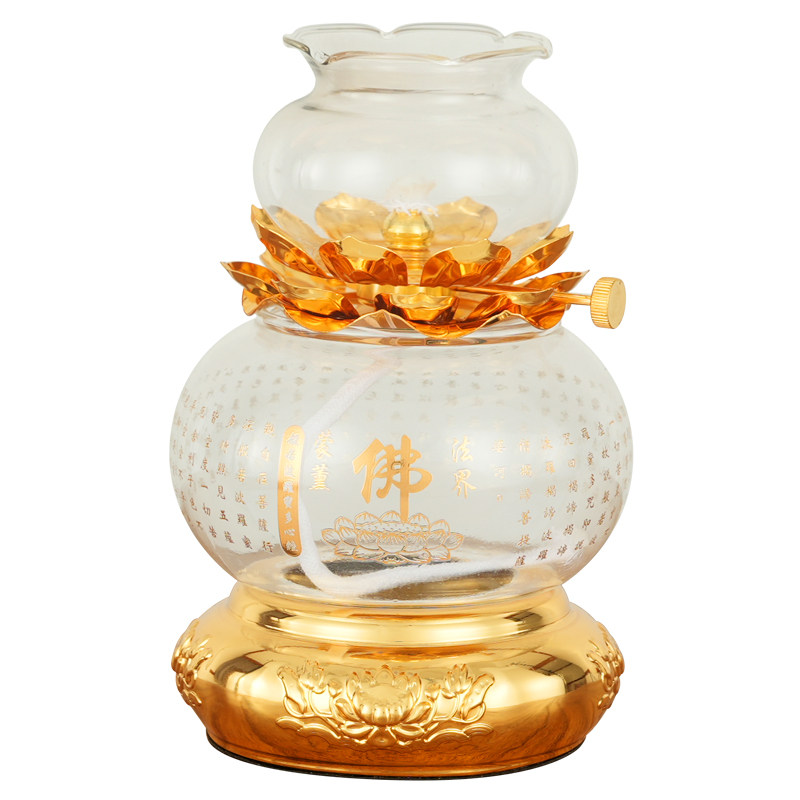 液体酥油家用玻璃莲花供佛灯