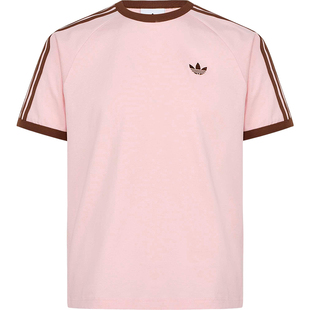 Adidas/阿迪达斯官方正品三叶草3S TEE男士条纹运动短袖T恤KG6321