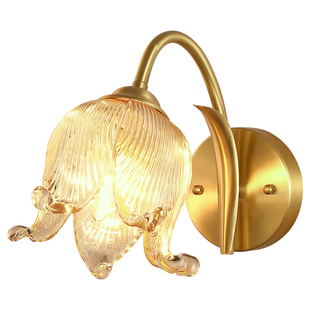 法式卧室壁灯床头灯客厅背景墙楼梯高级感轻奢欧式美式复古铜灯具