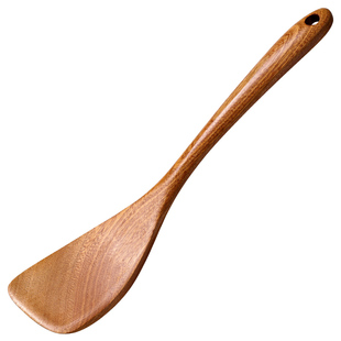 乌檀木锅铲不粘锅专用木铲炒菜家用铲子长柄厨房弯斜铲大弧度木铲