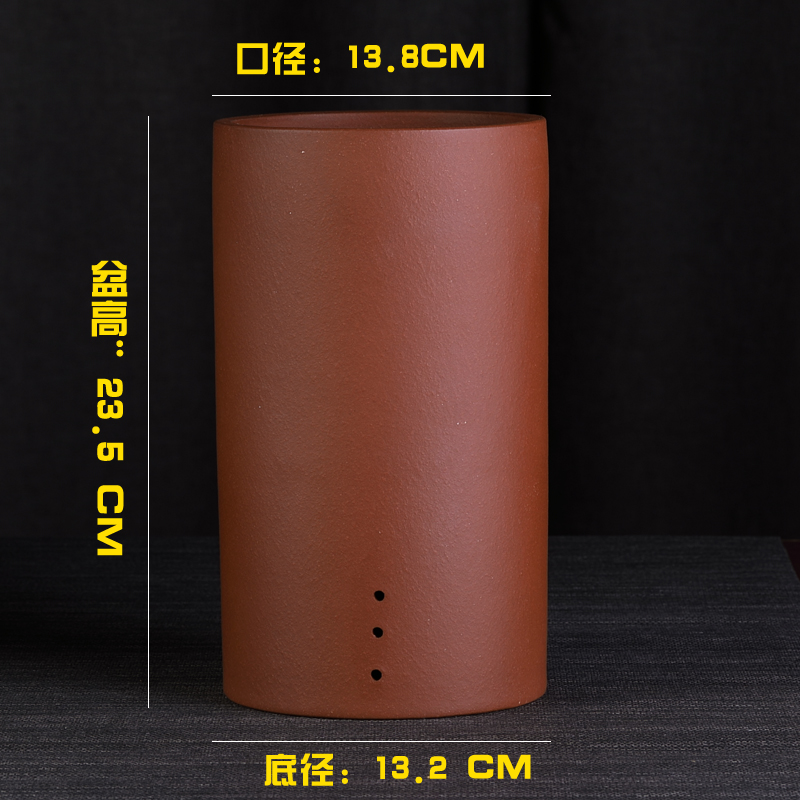 精品紫砂兰花盆圆口高直筒吊兰悬崖法师文竹桌面盆景家用简约陶瓷