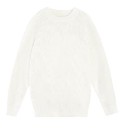 圆领宽松慵懒风套头毛衣