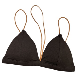 sunsway法式挂脖彩色吊带女文胸无钢圈三角杯薄款ins高级设计背心