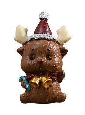 创意圣诞节圣诞老人圣诞树迷你桌面小摆件微景观树脂可爱驯鹿装饰