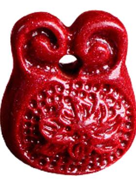 天然高含量紫金砂如意锁吊坠项链女百搭项坠毛衣链真朱砂宝宝锁