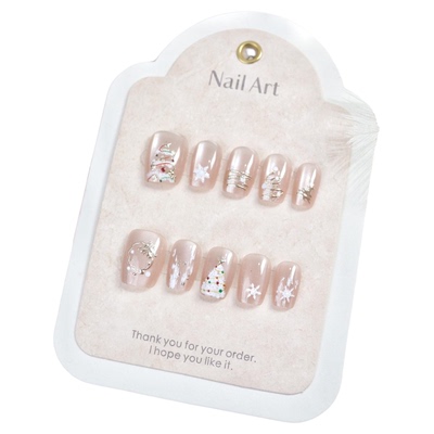 栩梦蝶半手工猫眼长款指甲片