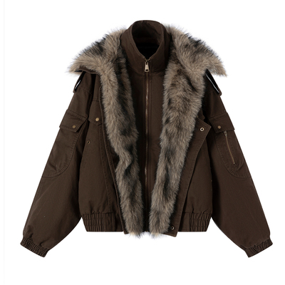 CestNous做旧飞行棉服夹克