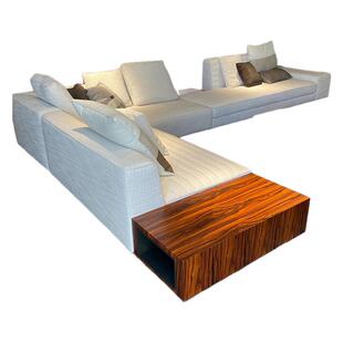 意式极简罗杰布艺沙发现代轻奢高端大户型客厅头层牛皮真皮沙发