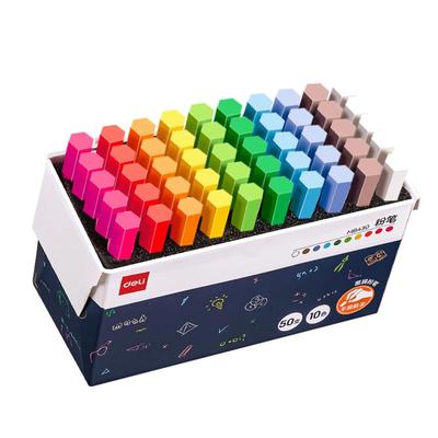 得力无尘无毒粉笔彩色儿童教师用