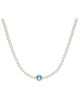 周六福淡水珍珠项链女链坠S925银优雅时尚百搭送女友圣诞礼物