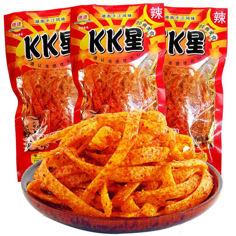 湖南kk星辣条五毛钱吃的90后儿时怀旧小吃校园麻辣小零食休闲食品