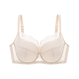 怡倩【大胸包容有型】聚拢收副乳防下垂调整型胸罩 大码薄款文胸