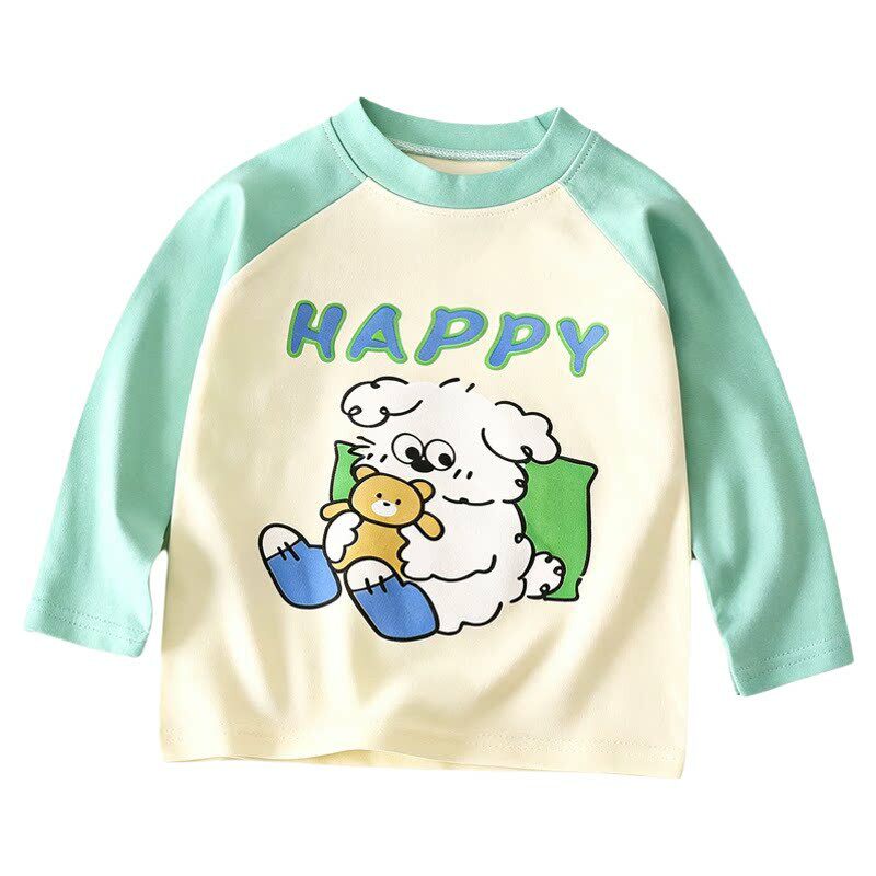 儿童长袖t恤打底衫春季婴儿新款男童上衣女童宝宝衣服童装卡通图