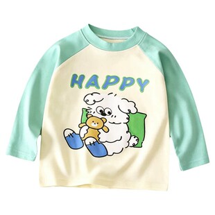 儿童长袖t恤打底衫春季婴儿新款男童上衣女童宝宝衣服童装卡通图