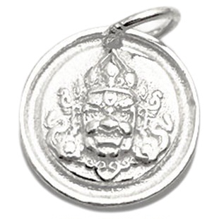 S925纯银财神扎基拉姆复古黄吊坠圆牌手工DIY编织项链手链配件