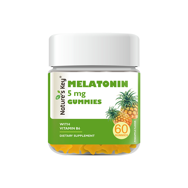 美国NaturesKey褪黑素睡眠软糖自然之钥退失助安瓶菠萝味官方正品